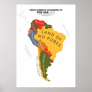Poster América do Sul Segundo os EUA