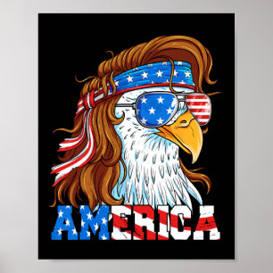 Poster America Eagle 4 De Julho Mullet American Flag Usa