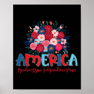 Poster América liberdade corajosa independência