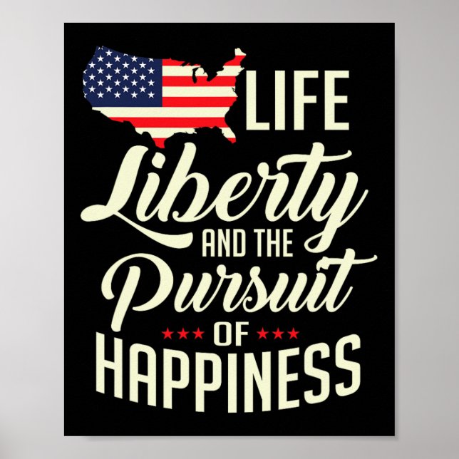 Poster América Liberdade De Vida E A Busca Da Felicidade (Frente)