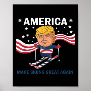 Poster America Make Skiing Excelente Novamente Donald Tru