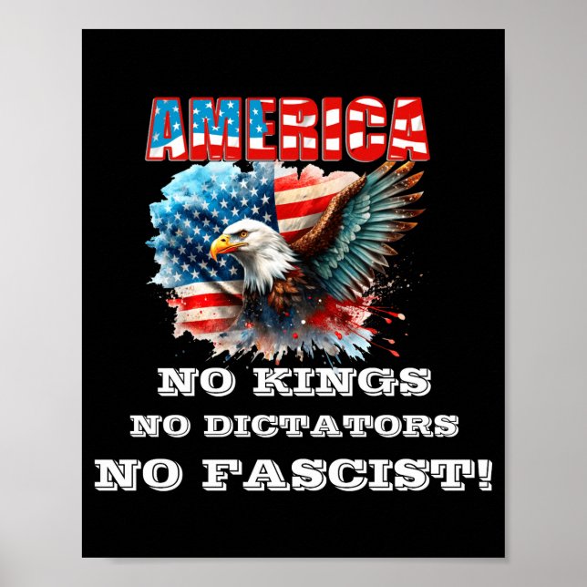 Poster America No Kings No Dictators No Fascist  (Frente)
