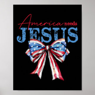Poster América Precisa de Jesus Bandeira Cristã EUA Coque