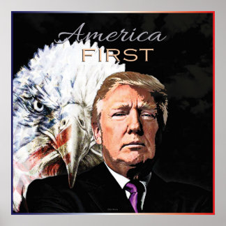 POSTER AMÉRICA PRIMEIRO SLOGAN EAGLE DOIS