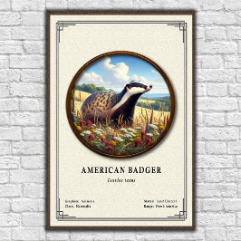 Poster American Badger Zoology Series