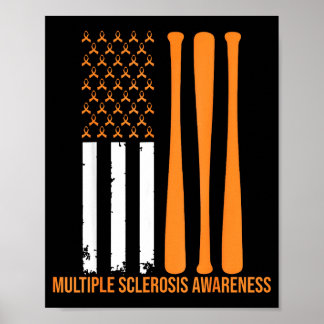 Poster American Baseball Sports Multiple Sclerosis Awaren