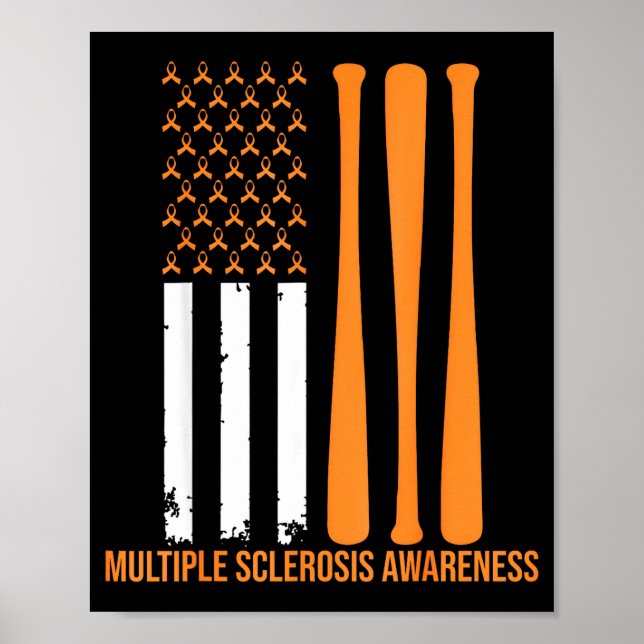 Poster American Baseball Sports Multiple Sclerosis Awaren (Frente)