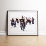 Poster American Bison Herd em Snow Wall art<br><div class="desc">American Bison Herd em Snow Wall art</div>