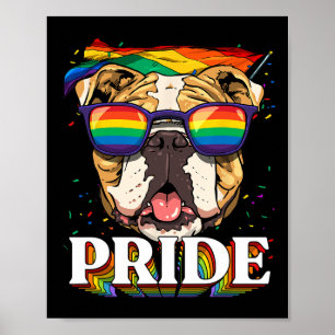 Poster American Bulldog Lgbtq Rainbow Flag Pride Mondo Do