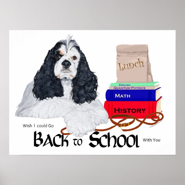 Pôster American Cocker Spaniel de Volta às Aulas (Frente)