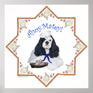 Pôster American Cocker Spaniel Marinheiro
