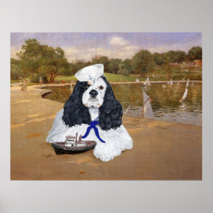 Pôster American Cocker Spaniel Marinheiro