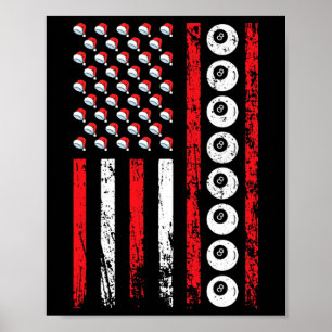 Poster American Cue Sports Flag Billiards Athle de Natal