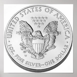 Poster American Eagle Silver Uncirculated Coin