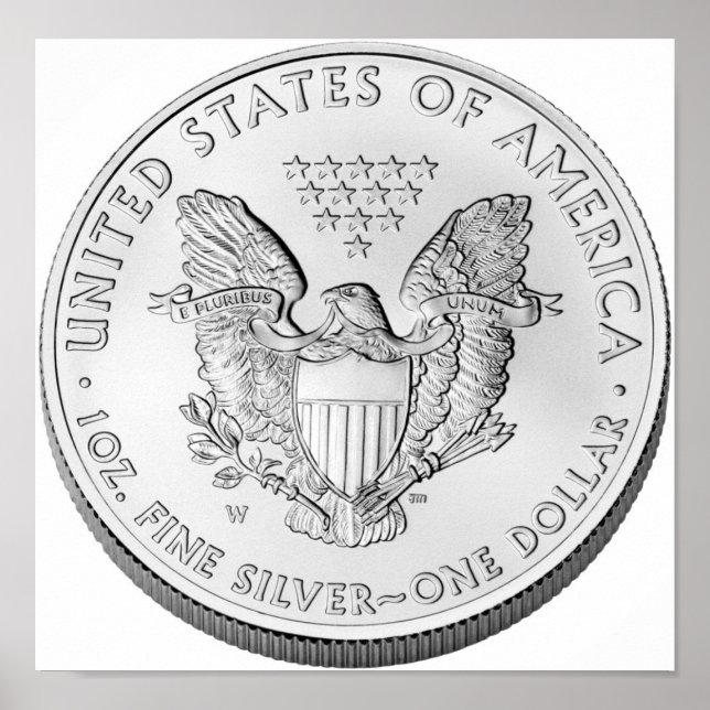 Poster American Eagle Silver Uncirculated Coin (Frente)