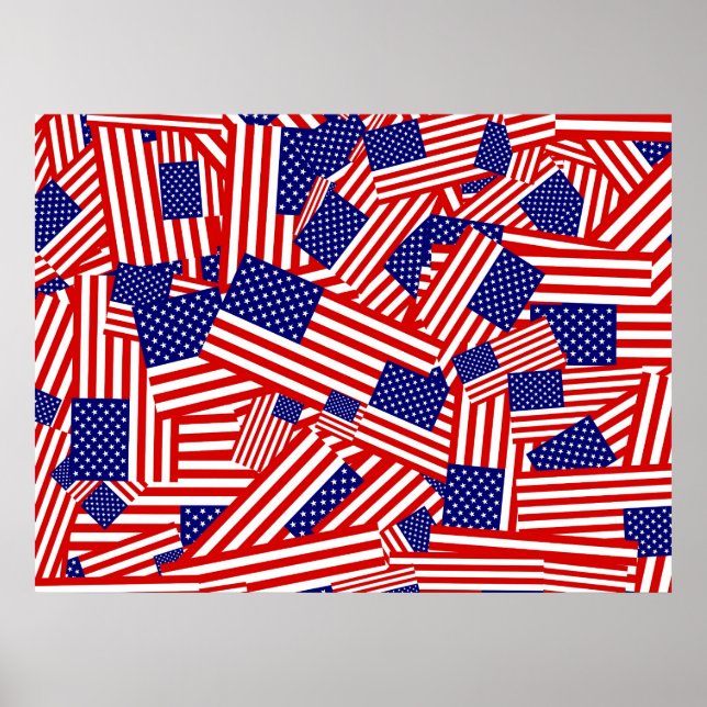 Pôster American Flag Collage (Frente)