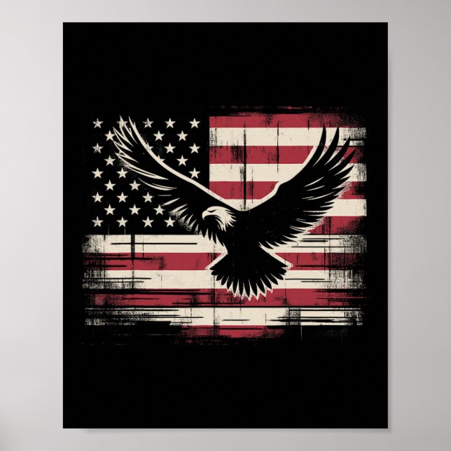 Poster American Flag Eagle 4 De Julho (Frente)