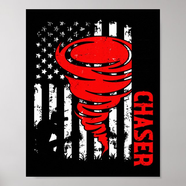 Poster American Flag Estados Unidos Tornado Storm Chaser  (Frente)