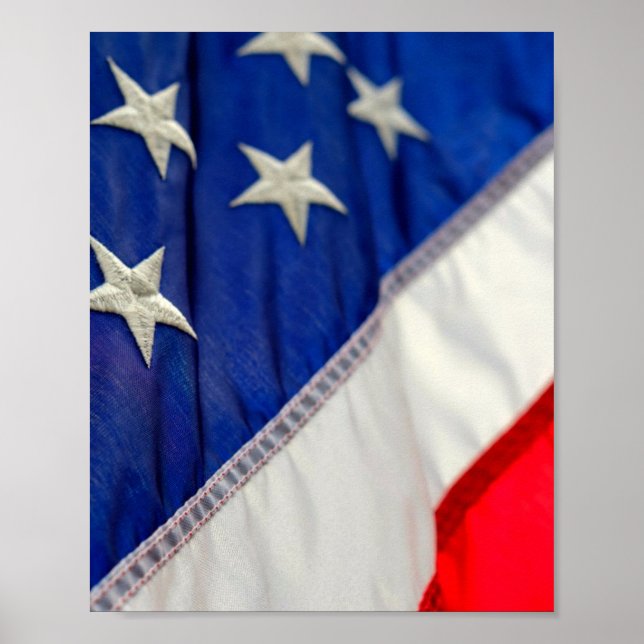 Poster American Flag EUA Red White Blue (Frente)