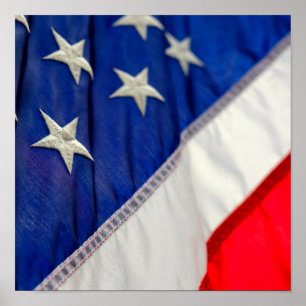 Poster American Flag EUA Red White Blue