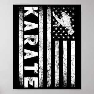 Poster American Flag Karate Vintage 4 de julho de novembr