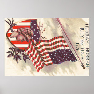 Pôster American Flag Liberty Shield
