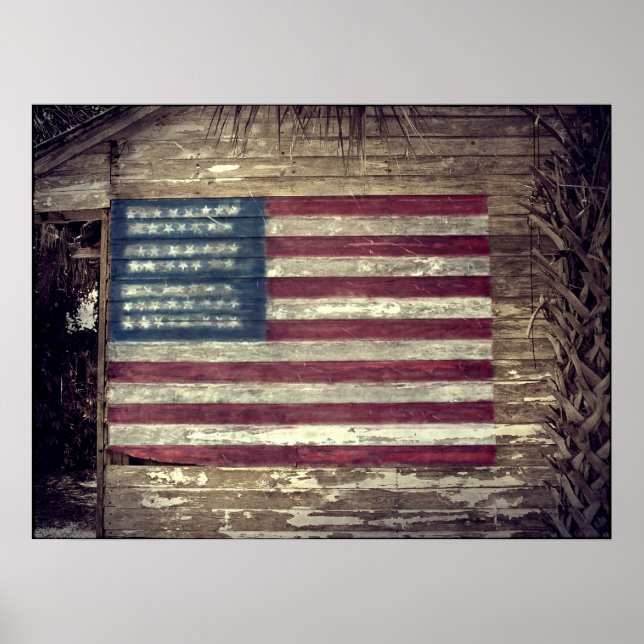 Poster American flag on building (Frente)
