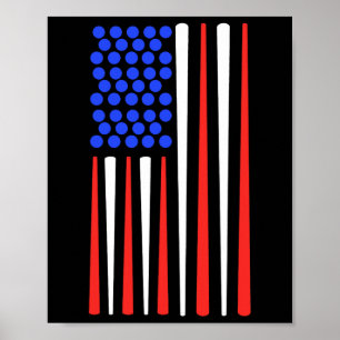 Poster American Flag Snooker Billiard Player Billiard Bil