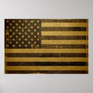 Pôster American Flag Vintage Leather