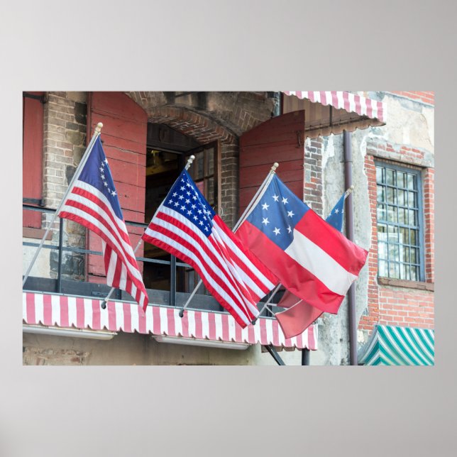 Pôster American Flags Line The Street (Frente)
