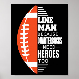 Poster American Football Lineman Porque o Quarterbacks Ne