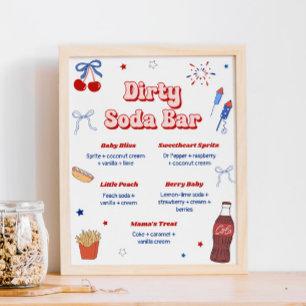 Poster American Girl Chá de Bebê Bar de Refrigerante Sujo