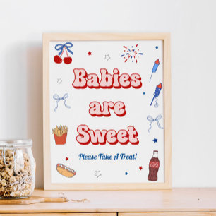 Poster American Girl Chás de Bebê Os Bebês São Doce Favor