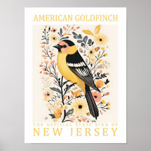 Poster American Goldfinch Bird de Nova Jersey EUA