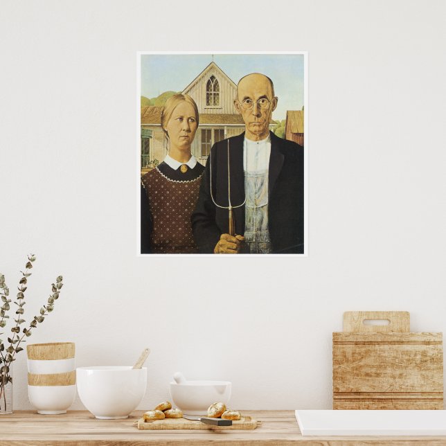 Pôster American Gothic, Grant Wood | Zazzle Brasil