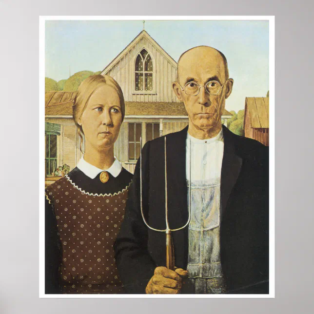 Pôster American Gothic, Grant Wood | Zazzle Brasil