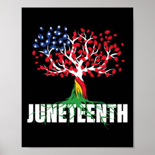 Poster American Grown African Root Tree Junteécimo Negro