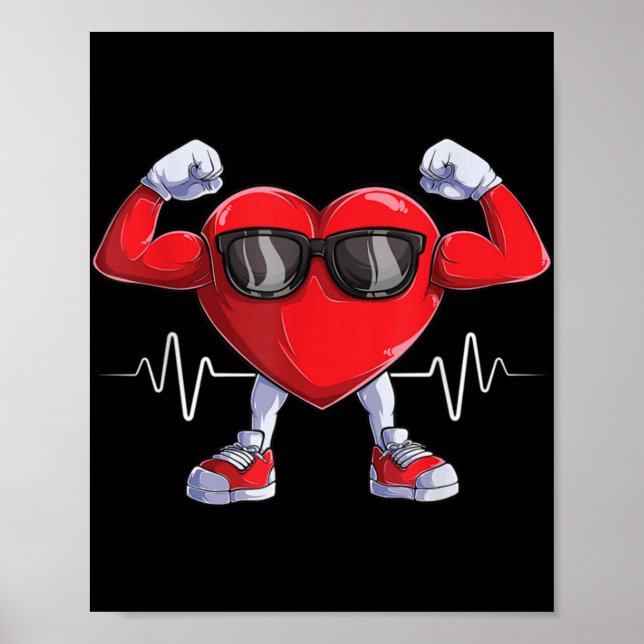 Poster American Heart Disease Awareness Heart Month Heart (Frente)