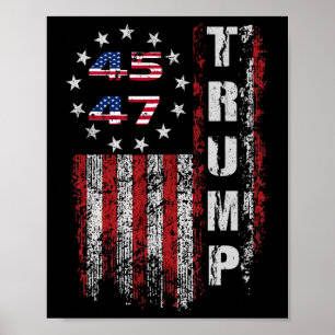 Poster American Made Trump Merchandise Flag Trump 45 47 T