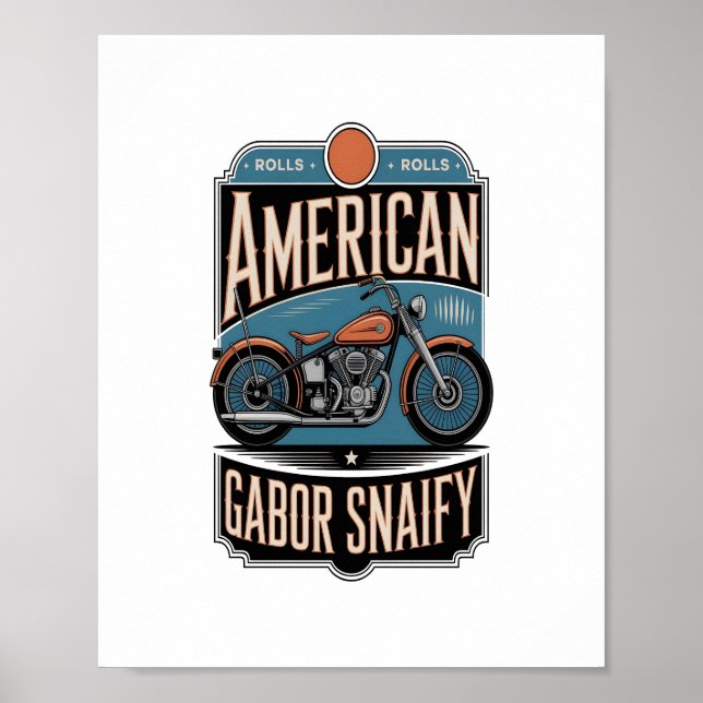 Poster American Motorcycle Vintage (Frente)