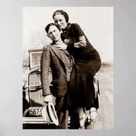 Poster American Outlaw Bonnie & Clyde A Gangue Barrow