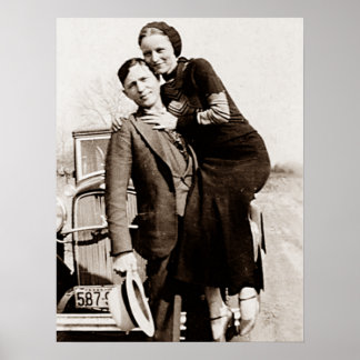 Poster American Outlaw Bonnie & Clyde A Gangue Barrow