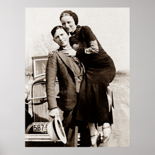 Poster American Outlaw Bonnie & Clyde A Gangue Barrow