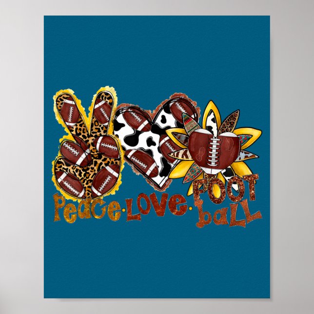 Poster American Peace Football Football Leopard Love Love (Frente)