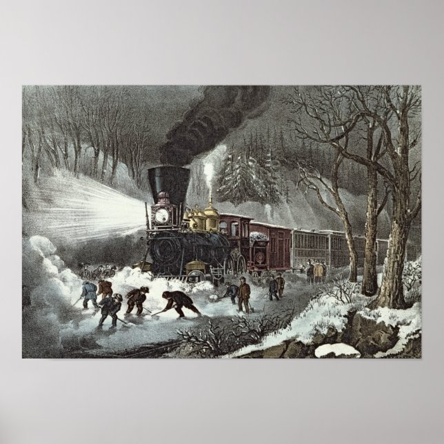 Pôster American Railroad Scene, 1871 (Frente)
