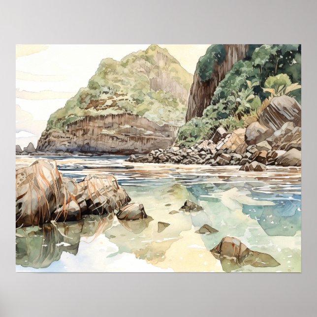 Poster American Samoa National Park Watercolor (Frente)