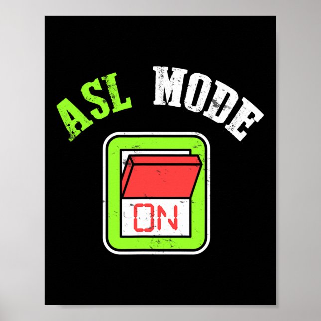 Poster American Sign Language Asl Im Deaf Awareness  (Frente)