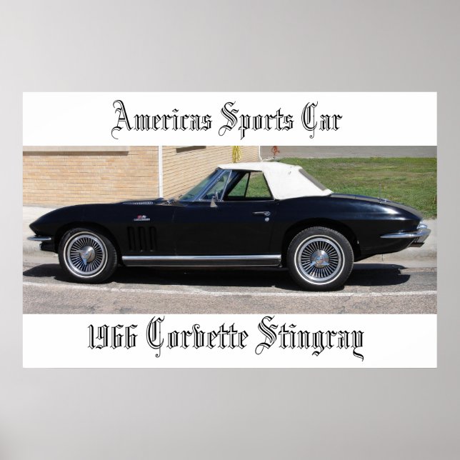Pôster American Sports Car-1966 Corvette Stingray (Frente)