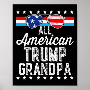 Poster American Trump Grandpa American Flag Sungs Trump