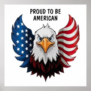 Poster American USA Eagle Flag